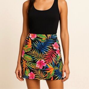 Rafaella Tropical Floral Stretch Skort Pockets Size XS NWT $59